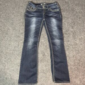 Wallflower Women's Bootcut Jeans Embellished Pockets Denim Y2K‎ Size 29x30 FLAW